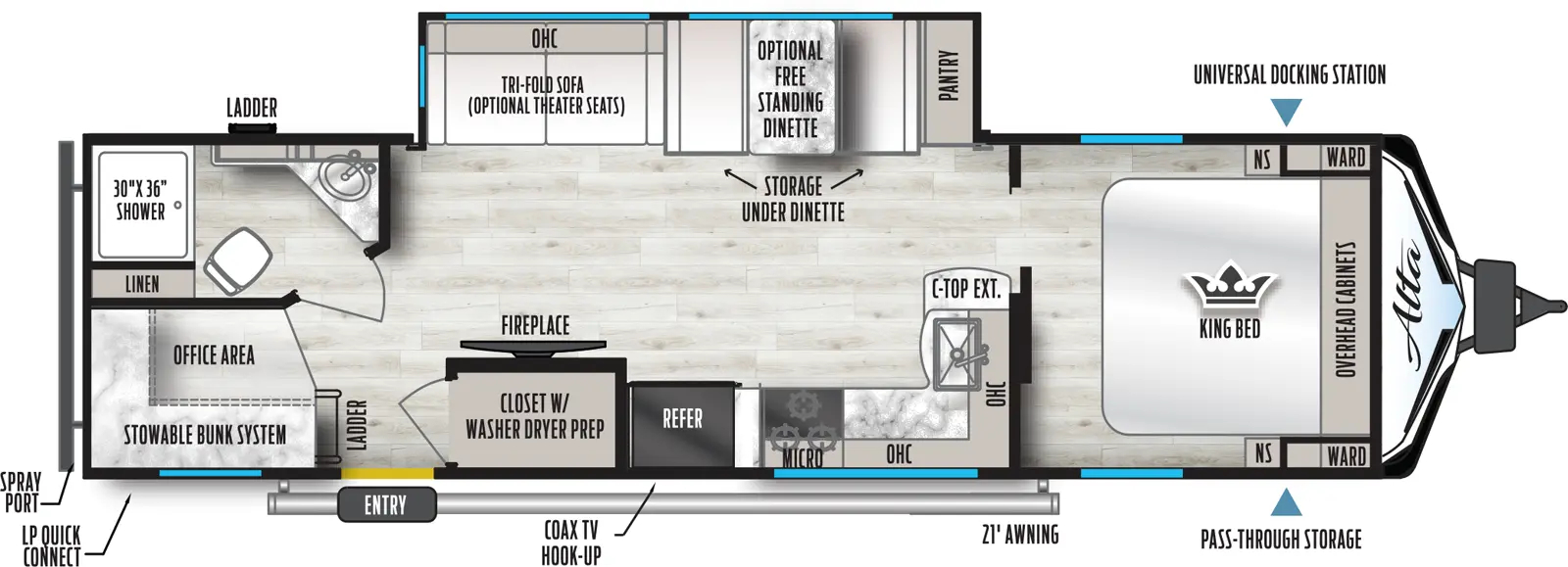 2025 EAST TO WEST RV ALTA 3100KXT, , floor-plans-day image number 0